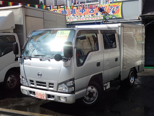 中古車 日産 アトラス 4 8 ダブルキャブ 低床 ディーゼル Wキャブアルミバン垂直式パワーゲート付 の中古車詳細 174 000km C 004シルバー 大阪府 199 1万円 中古車情報 中古車検索なら 車選びドットコム 車選び Com