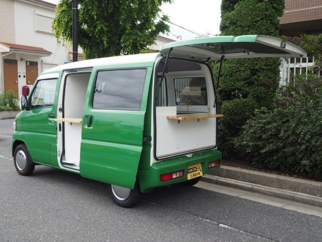 中古車 三菱 ミニキャブバン Cl ハイルーフ キッチンカー仕様 移動販売車 シンク2口 54 167km グリーン 東京都 69万円 中古車情報 中古車検索なら 車選びドットコム 車選び Com