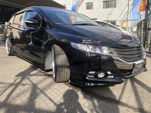 中古車 ホンダ オデッセイ 2 4 M ファインスピリット エアロパッケージ 車高調 インチホイール カスタム の中古車詳細 119 600km ブラック 京都府 42 8万円 中古車情報 中古車検索なら 車選びドットコム 車選び Com
