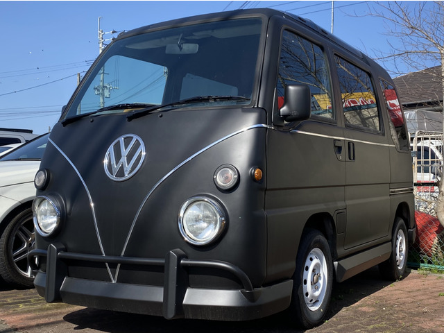 中古車 スバル サンバーディアス 5MT・VWバス風カスタム・木製ステア の中古車詳細 (125,000km, マットブラック, 福岡県, 68万円)  | 中古車情報・中古車検索なら【車選びドットコム（車選び.com）】