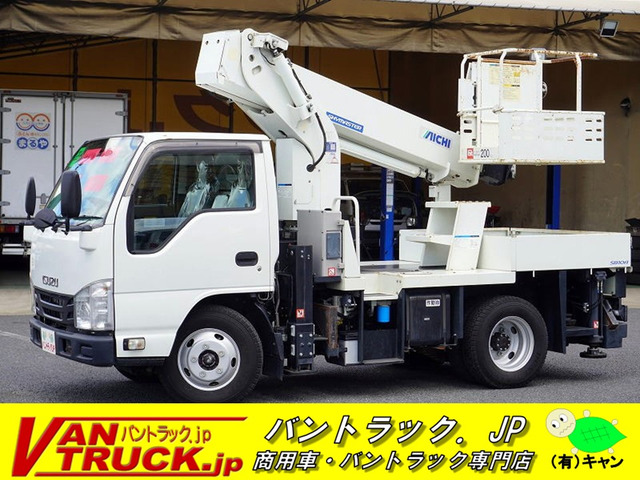 エルフ 高所作業車 アイチ製 最大地上高9.7m 鉄バケット