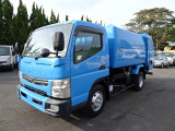 H26三菱キャンター3.05tワイド巻き込みパッカー6.7m3極東(青)(633)(05-92)