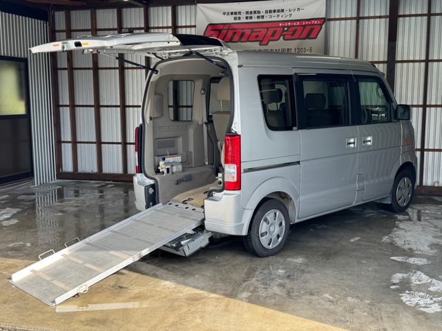 エブリイワゴン ウィズ 車いす移動車 リヤシート付 電動固定式 SDナビ フルセグTV B...