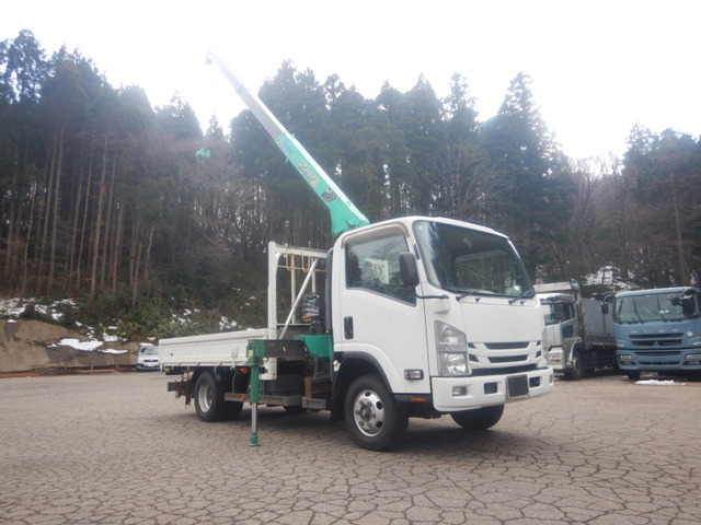 エルフ  4WD 3t積 クレーン付 平ボデー