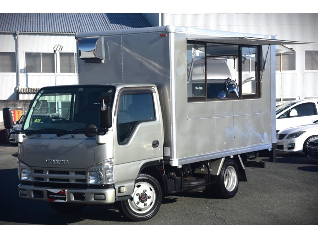 エルフ 移動販売車 4WD 跳上サイド扉 4枚窓 カウンター