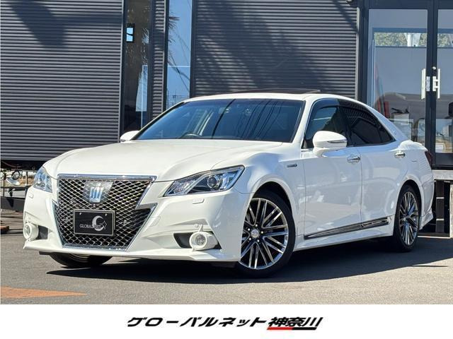クラウンアスリート ハイブリッド 2.5 G サンルーフ 黒本革シート 純正ナビ