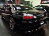 S15シルビアスペックSエアロスーパーブラックカラーフルエアロ&SR20DEエンジン5MTミッションステンEXマニ&車高調RAYS18アルミ他ドレスアップライトチューン仕様車が入庫しました