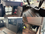 シンク・給水タンク・排水タンク・電子レンジ・FFヒーター キャンプ・車中泊には欠かせない装備ももちろん完備しております!
