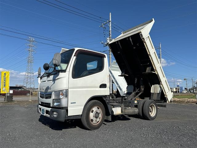 3tダンプ　三菱 H23 三菱ふそう キャンター 3t ダンプ 低床 強化三方開 極東 レンタル
