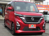 ルークス ハイウェイスターX エマブレ 赤革シート 足開オートスライド