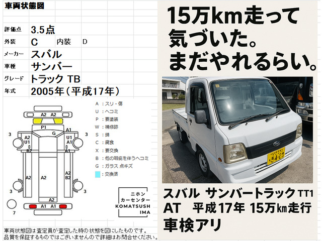 サンバートラック  AT レンタル可 軽トラ エアコン