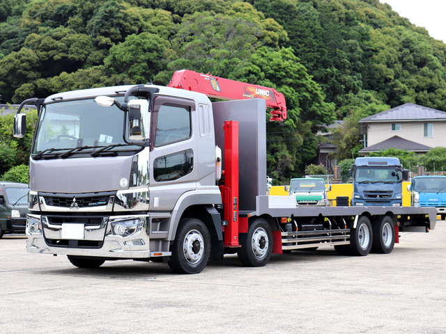 スーパーグレート  25t 4段クレーン付 重機運搬車