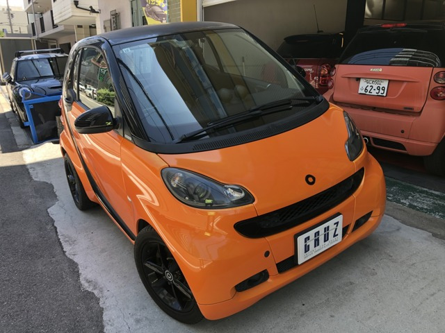 スマートフォーツークーペエディション ナイトオレンジ mhd禁煙車ナビバックカメラ