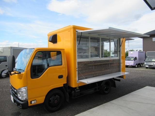 エルフ  フルフラットロー キッチンカー 移動販売車 フードトラック サイド跳ね上げ扉