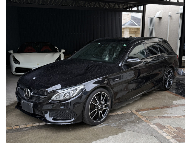 CクラスワゴンAMG C43 4マチック 4WD367馬力、黒革、右H、ブルメスター