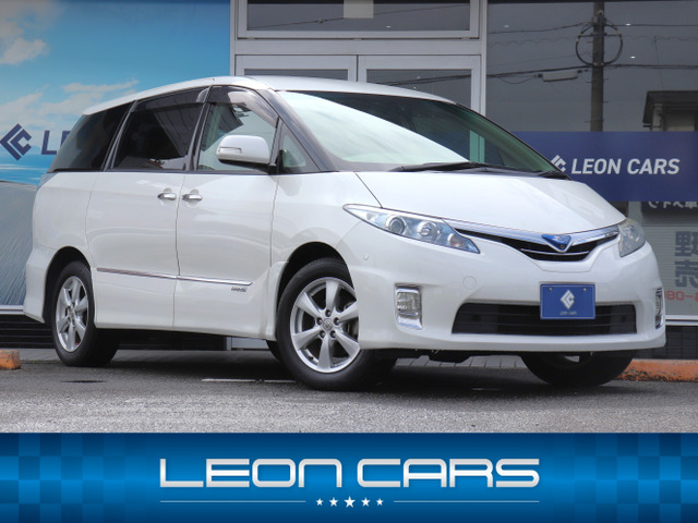 エスティマハイブリッド 2.4 G レザーパッケージ 4WD レザーシート両側電動スライド...