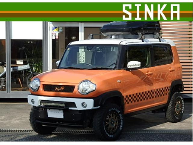 ハスラー G ターボ リフトアップ 前後ショートバンパー ハイスタイルマフラー 車検整...