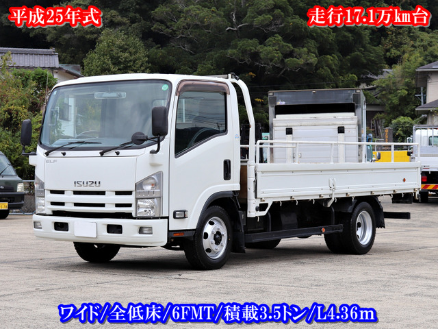 エルフ  3.5t 平ボデー 全低床 ワイドロング