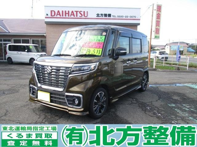 スペーシアカスタム ハイブリッド(HYBRID)  XS ナビ フルセグTV ハーフレザーシート