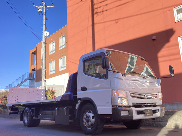 キャンター3.0 ワイド 超ロング 全低床 ディーゼル 車載車 極東フラトップ横枠無・油圧ゲート