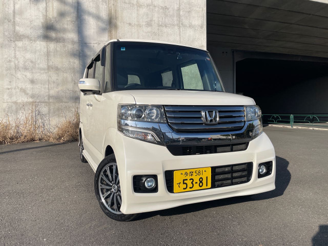 N-BOXカスタム G ターボ Aパッケージ ターボ車両側パワスラ・フルセグTVナビ付