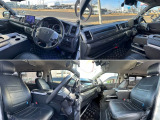 広々とした運転席周り!実は視界が高く、見通しが良いので運転しやすいのがハイエースなんです。初めての方もご安心ください。ぜひ店頭でシートに座り、視認性の良さを体感してみてくださいね♪