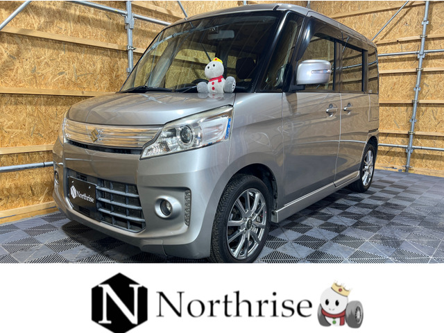 スペーシアカスタムTS レーダーブレーキサポート 4WDワンオナナビTV両側電動ドアHIDヘッド