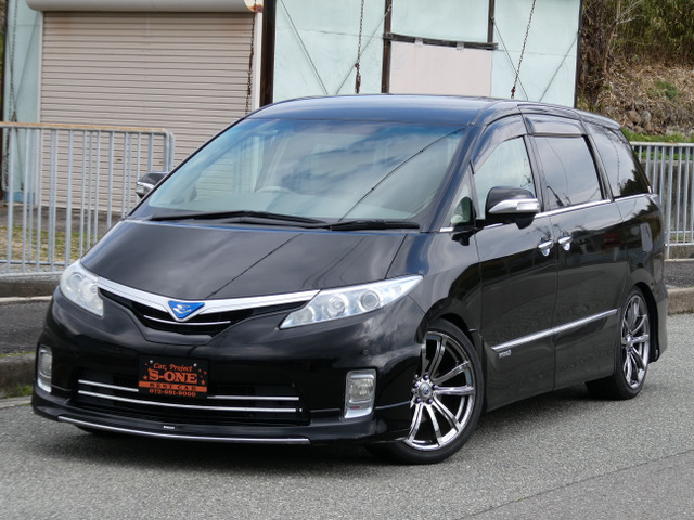 エスティマハイブリッド 2.4 X 4WD 両側パワースライド/リアモニター/アルミ