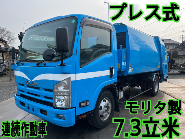 エルフ 塵芥車 プレス式モリタ製7.3立米連続作動車