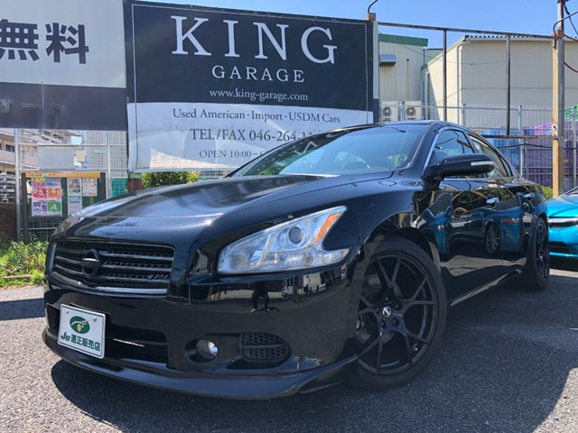 マキシマ 左ハン黒革サンルーフ車高調19インチAW