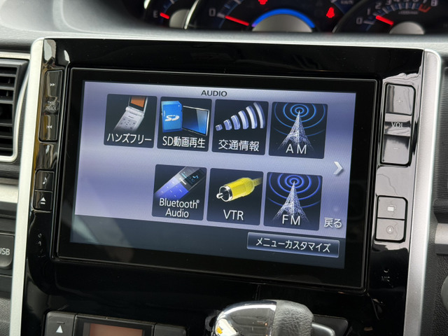 ダイハツ タントカスタム 純正8型ナビ 両側電動スライド ETC の中古車 