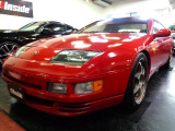 Z32フェアレディ300ZXツインターボ2by2Tバールーフ&スーパーレッドカラーVG30DETTツインターボエンジン純正5MT&黒革シートマフラー車高調他装備充実車が入庫しました