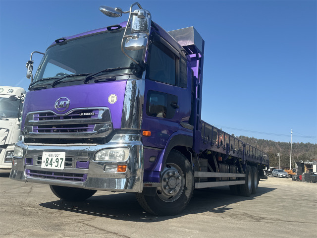 クオン 3軸 平ボディ 実走36.1万km 車検