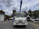 車両前面:いすゞフォワード4段セルフクレーン,平成24年,ワンオーナー,積載6500㎏,車検1年付,ラジコン付,オートロングジャッキ,アルミブロック,タダノZesteco TM-ZE364SLHR,タコグラフ他
