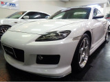スノーブレイクホワイトパールカラーMAZDASPEEDエアロRENESISロータリーエンジン6MTミッションRSRマフラーTEIN車高調タワーバーMAZDASPEED18アルミHIDライトHDDナビ