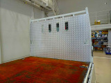 荷台内寸:435&times;208&times;40 三方開 アルミアオリ アオリ上部アルミ縞鋼板プロテクター 床鉄板張り 埋め込みフック5対 鳥居アルミ縞鋼板張り