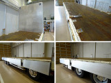 荷台内寸:955&times;240&times;38 山田車体工業 七方開 アルミアオリ 支柱脱着可 ステンレスヒンジ 床フック15対 落とし込みフック9対 前立てアルミ縞鋼板張り/LED作業灯2個