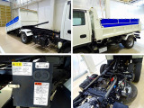 荷台内寸:300&times;159&times;38 新明和/SD2-32 三方開 手動シート(開き止め付) リアアオリ左右ピン差し加工 鳥居上部左右角出し(脱着可)/枕木取付 右シャシリアスライド用スイッチコード