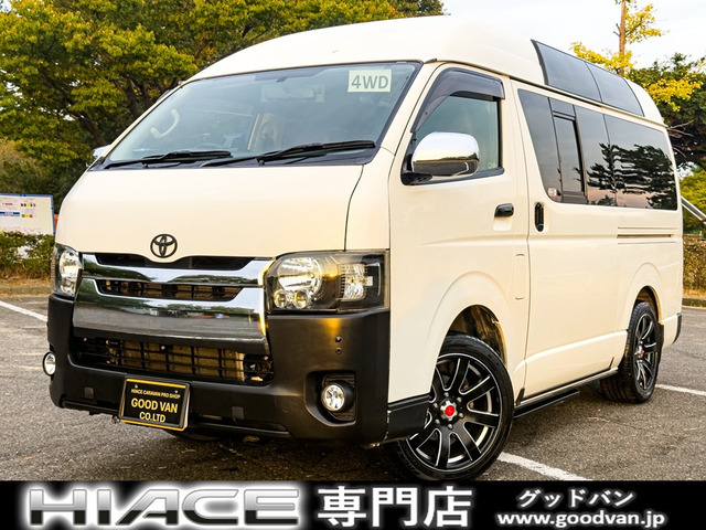 ハイエースバン 3.0 DX ロング ハイルーフ ディーゼル 4WD 福祉車両 後席モニタ AW T...