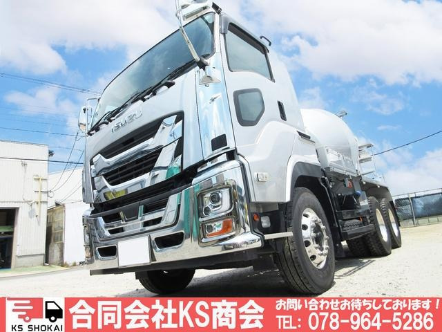 ギガ ミキサー車 コンクリートミキサー車 新明和製 10t