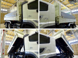 荷台内寸:530&times;220&times;49 新明和/DRS11-0010SY3 床厚み5mm 自動シート付(開き止め付) 鳥居左右作業灯