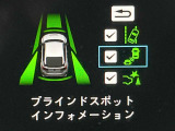 【ブラインドスポットインフォメーション】走行中、ドアミラーの死角になりやすい箇所に後続車が接近するとサイドミラー付近に警告を表示、ドライバーに注意喚起をしてくれます。