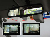 ディスプレイ付自動防眩式ルームミラーに4つのビュー(「トップビュー」「フロントビュー」「サイドブラインドビュー」「バックビュー」)を表示。狭い場所での駐車でも、周囲が映像で確認できます。