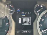 【ステアリング舵角表示】中央部に液晶ディスプレイが有り、車両情報や安全装備の設定が確認出来ます。
