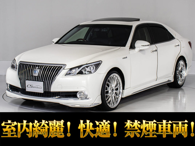 クラウンマジェスタ 3.5 Fバージョン 禁煙 サンルーフ 黒革 エアロ プリクラ
