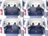 乗車人数やお荷物に応じて後部座席をセパレートに倒すことが出来ます。充分なラゲッジスペースも確保。