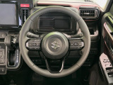 【純正革巻きステアリング】上質な革を使用することで、手にしっかり馴染みとても運転しやすいハンドルです♪