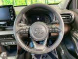 【純正革巻きステアリング】上質な革を使用することで、手にしっかり馴染みとても運転しやすいハンドルです♪