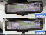 インテリジェントルームミラー。液晶ディスプレイで後方部を広い視野で確認できるルームミラーモニター搭載!アラウンドビューモニターが設定すれば表示出来ますが設定するとナビには映りません!