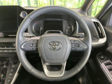 【純正革巻きステアリング】上質な革を使用することで、手にしっかり馴染みとても運転しやすいハンドルです♪